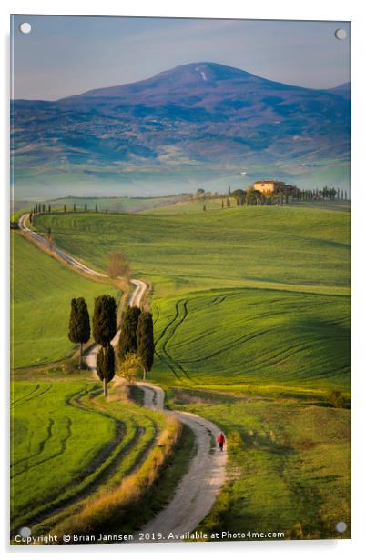 Walking Through Tuscany Acrylic by Brian Jannsen