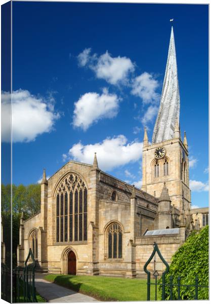 Chesterfield Crooked Spire    Canvas Print by Darren Galpin