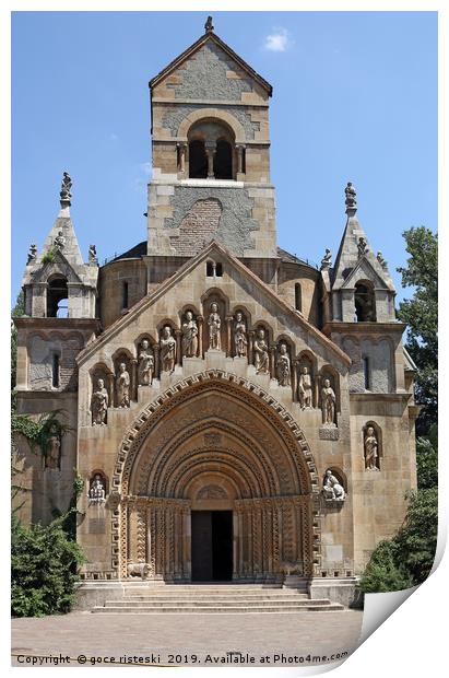 Gothic church in the Castle of Vajdahunyad in Buda Print by goce risteski