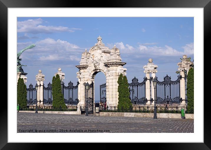 stone gate and fence Buda royal castle Budapest Framed Mounted Print by goce risteski