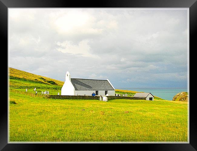 Mwnt Chapel. Framed Print by paulette hurley