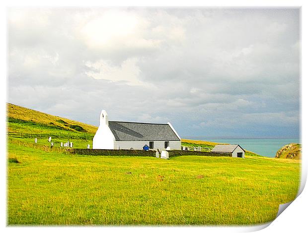 Mwnt Chapel. Print by paulette hurley