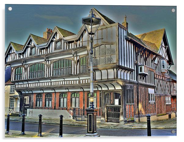 Tudor House Southampton Acrylic by Louise Godwin