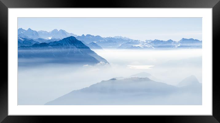 Swiss Mountains Framed Mounted Print by Mike C.S.