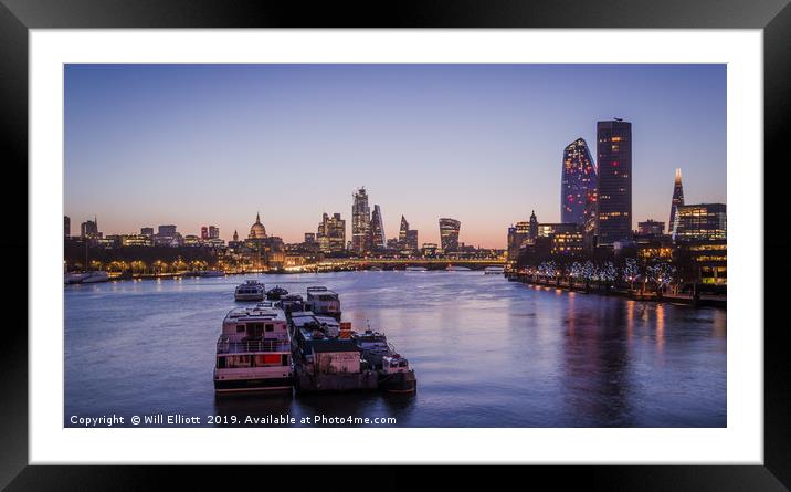 As Dawn rises over the City of London... Framed Mounted Print by Will Elliott