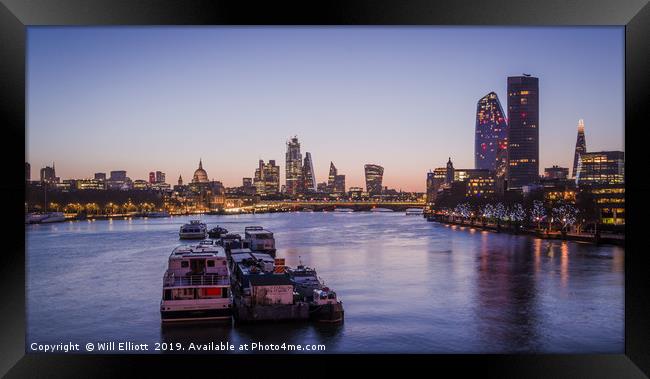 As Dawn rises over the City of London... Framed Print by Will Elliott