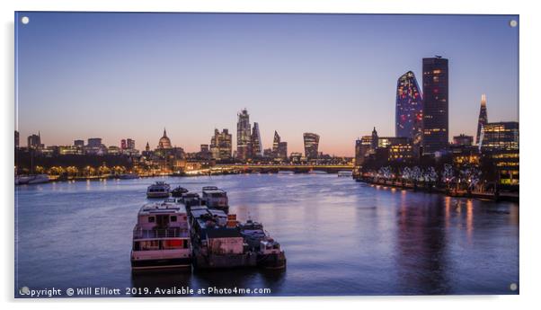 As Dawn rises over the City of London... Acrylic by Will Elliott