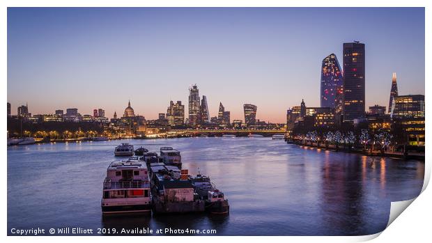 As Dawn rises over the City of London... Print by Will Elliott