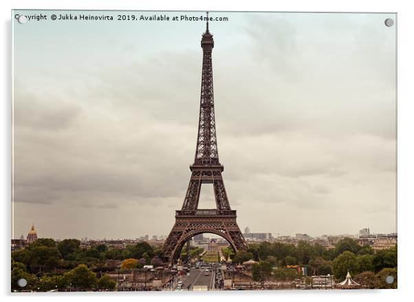 Rainy Day In Paris Acrylic by Jukka Heinovirta