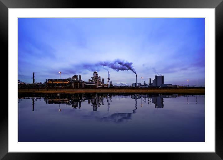 Reflection of refineries and its chimney  Framed Mounted Print by Ankor Light