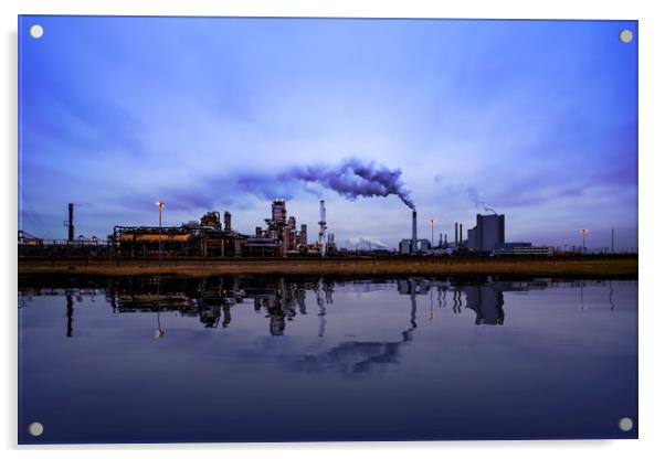 Reflection of refineries and its chimney  Acrylic by Ankor Light