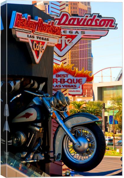 Harley-Davidson Cafe Las Vegas America Canvas Print by Andy Evans Photos