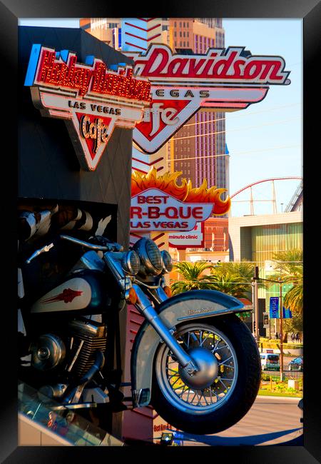 Harley-Davidson Cafe Las Vegas America Framed Print by Andy Evans Photos
