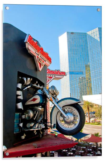 Harley Davidson Cafe Las Vegas America Acrylic by Andy Evans Photos