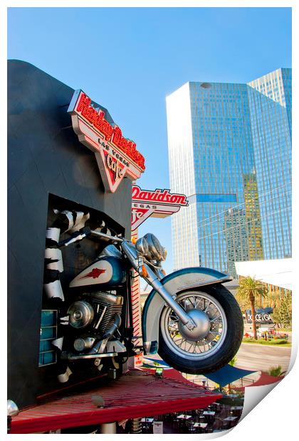 Harley Davidson Cafe Las Vegas America Print by Andy Evans Photos
