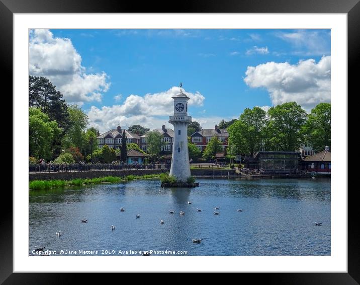 Clock Tower at Roath Park Framed Mounted Print by Jane Metters