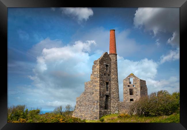 Carn galver mine Cornwall  Framed Print by Eddie John