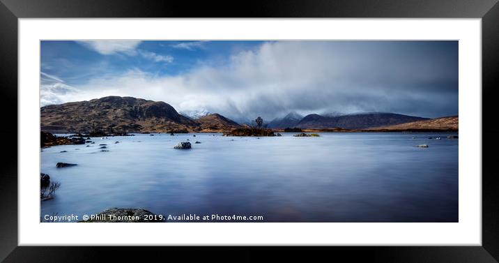 Rannoch Moor No.7 on a stormy afternoon Framed Mounted Print by Phill Thornton