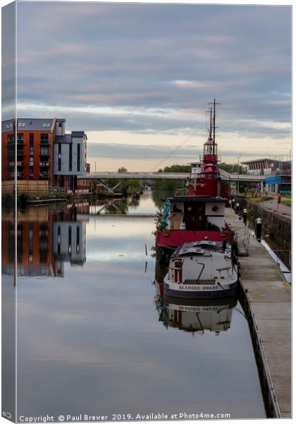 Gloucester Docks at Sunrise Canvas Print by Paul Brewer