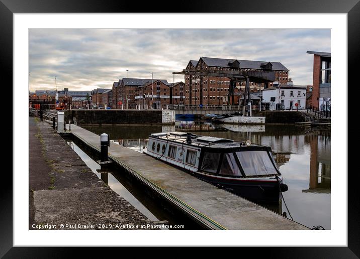 Gloucester Waterways Framed Mounted Print by Paul Brewer
