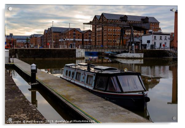 Gloucester Boats Docks  Acrylic by Paul Brewer
