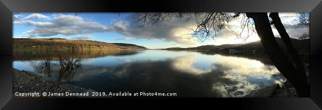 Reflections on Coniston Water  Framed Print by James Denmead