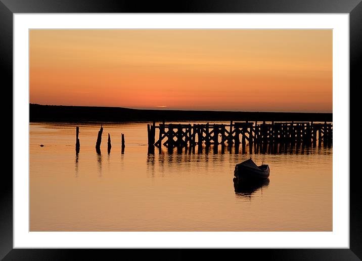 Amble old Pier Framed Mounted Print by Gail Johnson