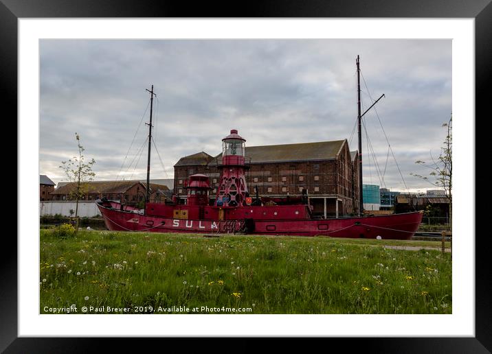 Sula Lightship Gloucester Framed Mounted Print by Paul Brewer