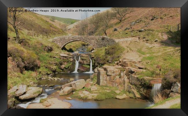 Three Shires Head Majestic Waterfall Amid Pictures Framed Print by Andrew Heaps