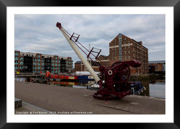 Crane at Gloucester Docks  Framed Mounted Print by Paul Brewer
