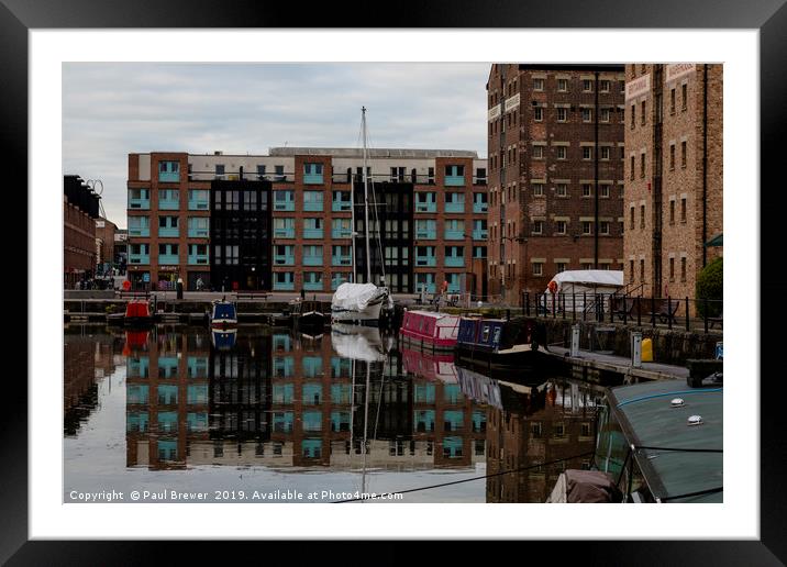 Reflections of Gloucester Docks  Framed Mounted Print by Paul Brewer