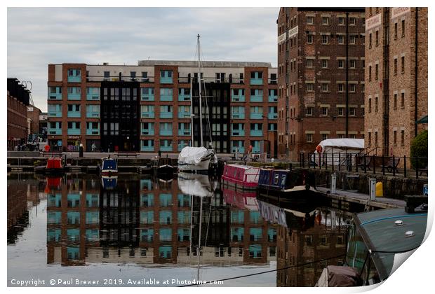 Reflections of Gloucester Docks  Print by Paul Brewer