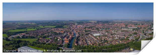 Panoramic Aerial View of Beverley, East Riding, UK Print by Christopher Fenton