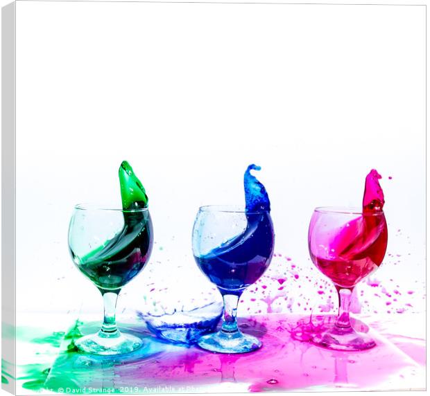 Water Splash from Wine Glass Canvas Print by David Strange