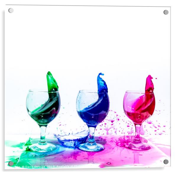 Water Splash from Wine Glass Acrylic by David Strange