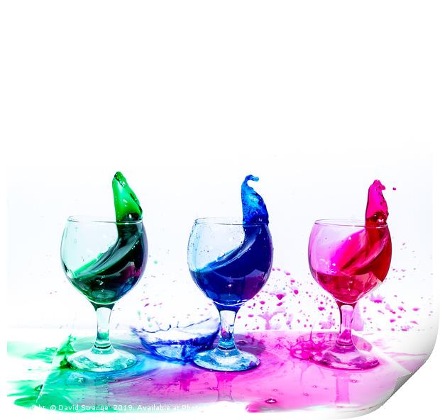 Water Splash from Wine Glass Print by David Strange