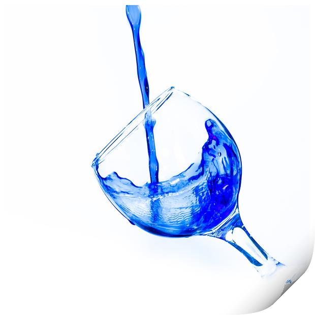Pouring water into a wine glass Print by David Strange