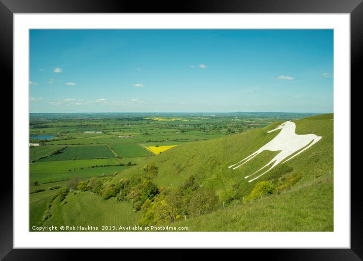 The White Horse of Westbury Framed Mounted Print by Rob Hawkins