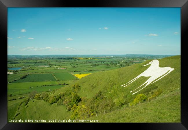 The White Horse of Westbury Framed Print by Rob Hawkins