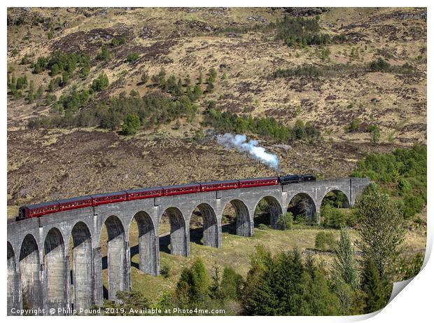 Jacobite Steam Train on the Glenfinnan Viaduct  Print by Philip Pound