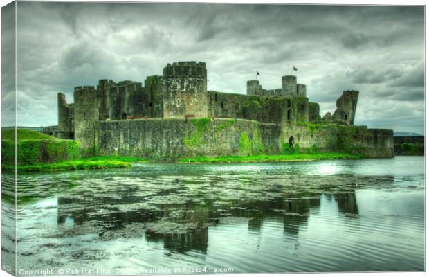 Caerphilly Castle  Canvas Print by Rob Hawkins