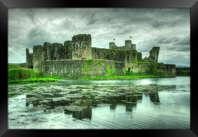 Caerphilly Castle  Framed Print by Rob Hawkins