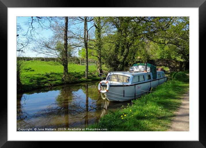 Cruising on the Canal Framed Mounted Print by Jane Metters