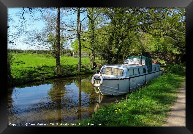 Cruising on the Canal Framed Print by Jane Metters