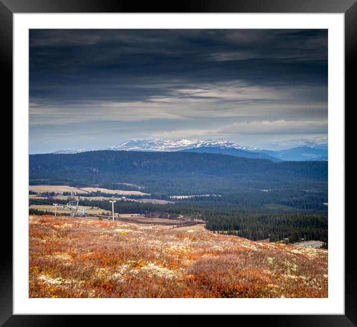 Mountains of Rondane National Park from Kvitfjell  Framed Mounted Print by Hamperium Photography