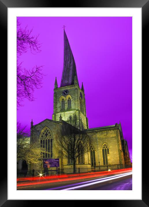 The Crooked Spire And The Passing Light Trails Framed Mounted Print by Michael South Photography