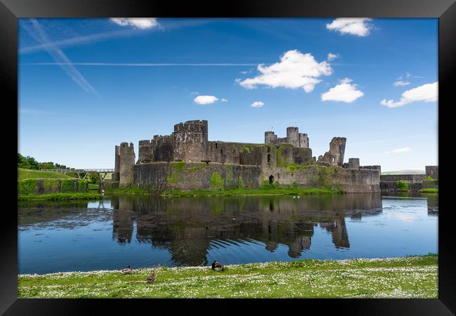 Spring At Caerphilly Castle 1 Framed Print by Steve Purnell