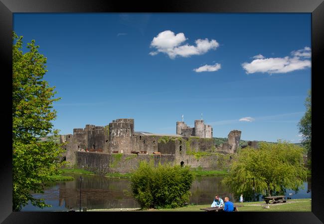 Spring At Caerphilly Castle 2 Framed Print by Steve Purnell