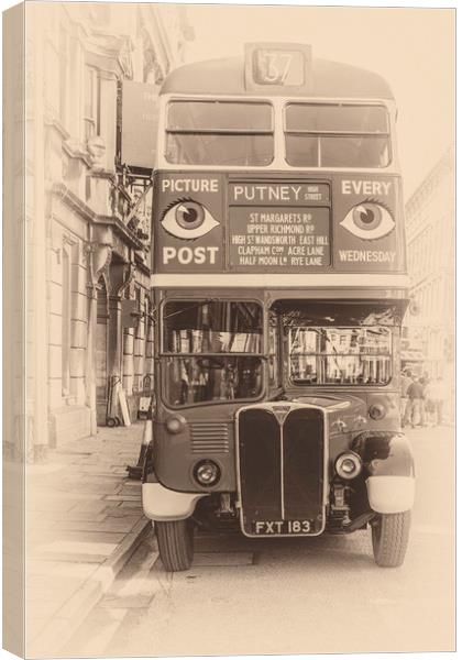 Vintage Bus Canvas Print by Steve Purnell