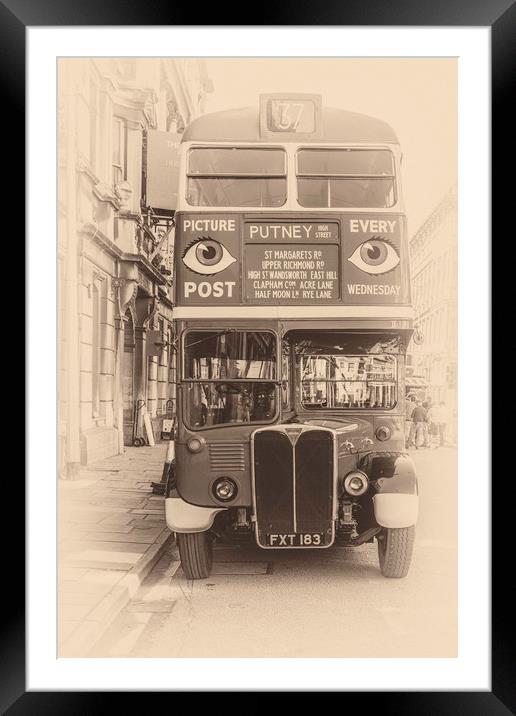 Vintage Bus Framed Mounted Print by Steve Purnell